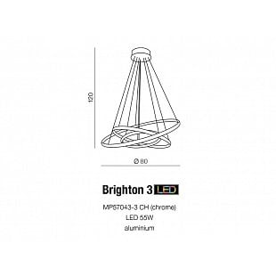 Interiérové svietidlo AZZARDO BRIGHTON 3 chróm AZ1609