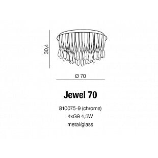 Stropné svietidlo AZZARDO JEWEL 70 chróm AZ1662