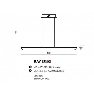 Interiérové svietidlo AZZARDO RAY chrome     AZ1695