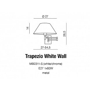 Interiérové svietidlo AZZARDO TRAPEZIO biela/chróm AZ1542