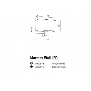 Interiérové svietidlo AZZARDO MARTENS wall white AZ1525