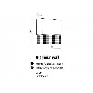 Nástenné svietidlo AZZARDO GLAMOUR wall BK AZ1587