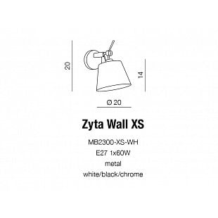 Nástenné svietidlo AZZARDO ZYTA wall XS white AZ1533