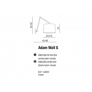 Interiérové svietidlo AZZARDO ADAM wall S   AZ1843