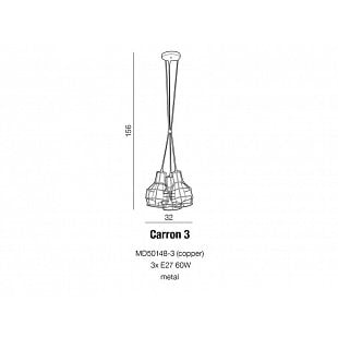 Závesné svietidlo AZZARDO CARRON 3 čierna / meď AZ1660