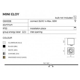 Interiérové svietidlo AZZARDO MINI ELOY aluminium AZ1754