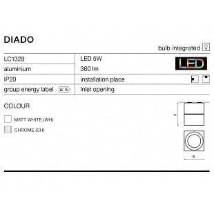 Interiérové svietidlo AZZARDO DIADO chrome    AZ1453