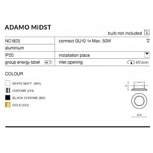 Bodové svietidlo AZZARDO ADAMO MIDST black AZ1480