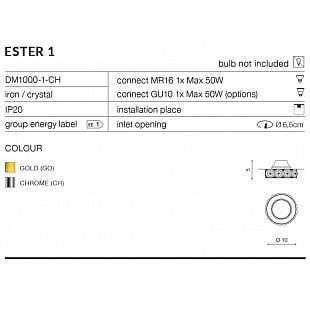 Interiérové svietidlo AZZARDO ESTER 1 chrome  AZ1449