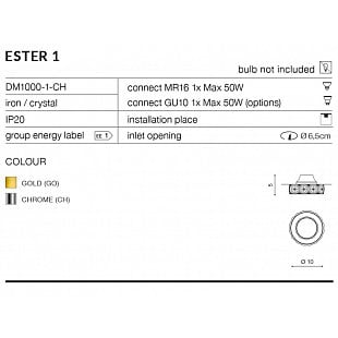 Interiérové svietidlo AZZARDO ESTER 1 chrome  AZ1449