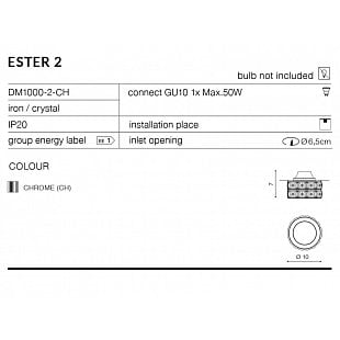 Interiérové svietidlo AZZARDO ESTER 2 CHROME  AZ1451