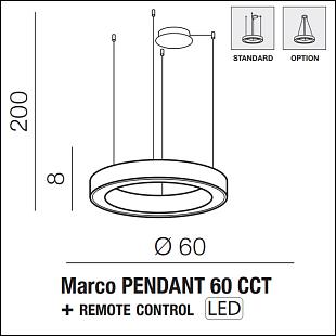 Interiérové svietidlo AZZARDO MARCO 60 CCT  AZ5043