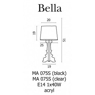 Stolové svietidlo AZZARDO BELLA Table black AZ0071