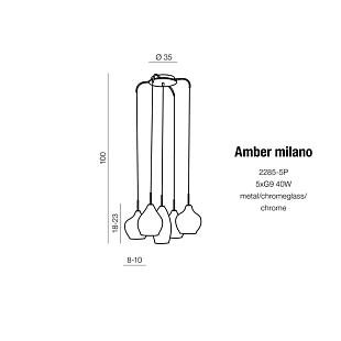 Interiérové svietidlo AZZARDO AMBER MILANO pendant  AZ0722