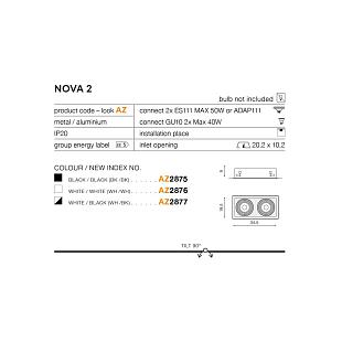 Interiérové svietidlo AZZARDO Nova 2 black/black AZ2875