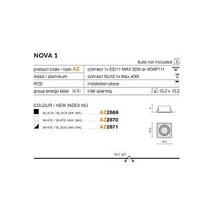 Interiérové svietidlo AZZARDO Nova 1 white/white AZ2870