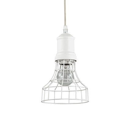 Závesné svietidlo IDEAL Lux Cage SP1 Plate Bianco 122632