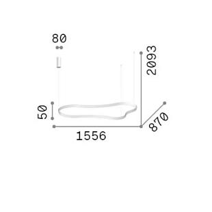 Interiérové svietidlo IDEAL LUX WAVES závesné svietidlo 54W 345284
